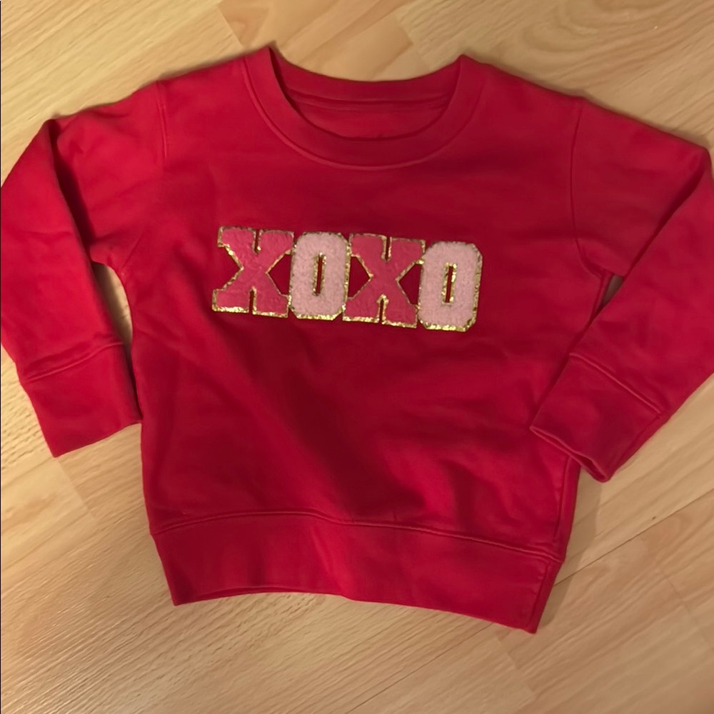Red Toddler Sweatshirt with XOXO Design